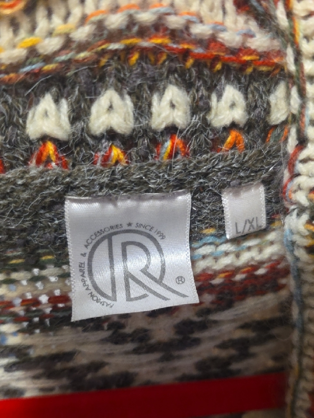 ROLLA'S Gray Multi Fair Isle Fringe Open-Front Cardigan - Picture 2 of 4